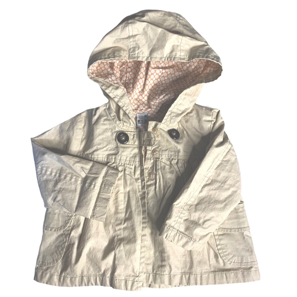 Zara 6/9M raincoat/spring/fall coat w lining EUC